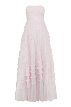 Violet Shimmer Corset Gown